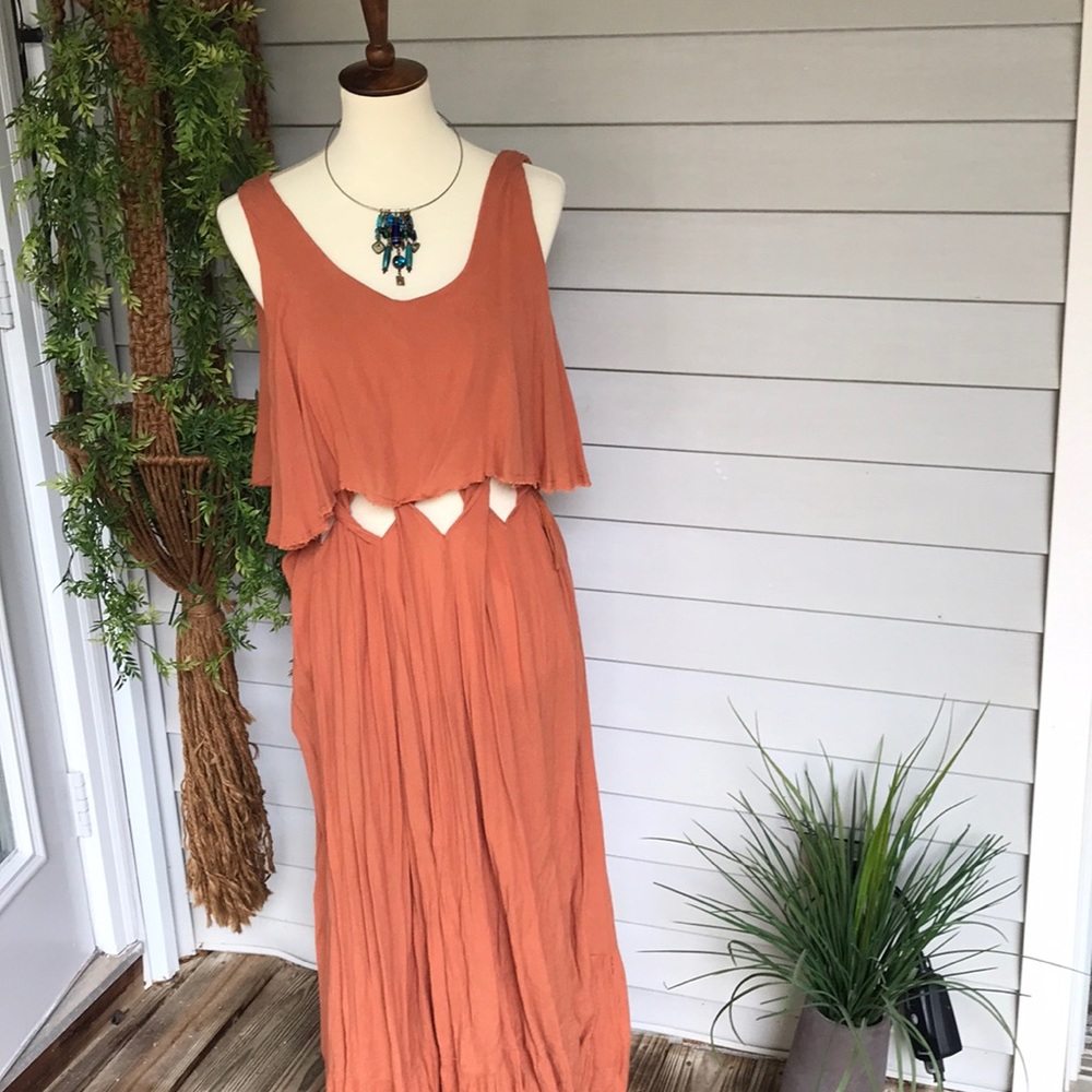 Free people Peach maxi dress